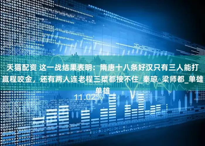 天猫配资 这一战结果表明：隋唐十八条好汉只有三人能打赢程咬金，还有两人连老程三槊都接不住_秦琼_梁师都_单雄